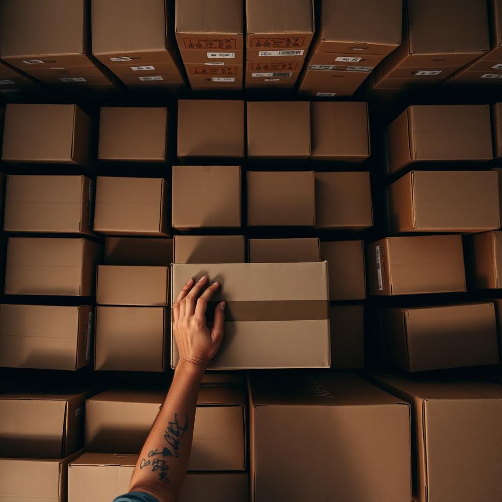 Cardboard boxes prepared for shipping